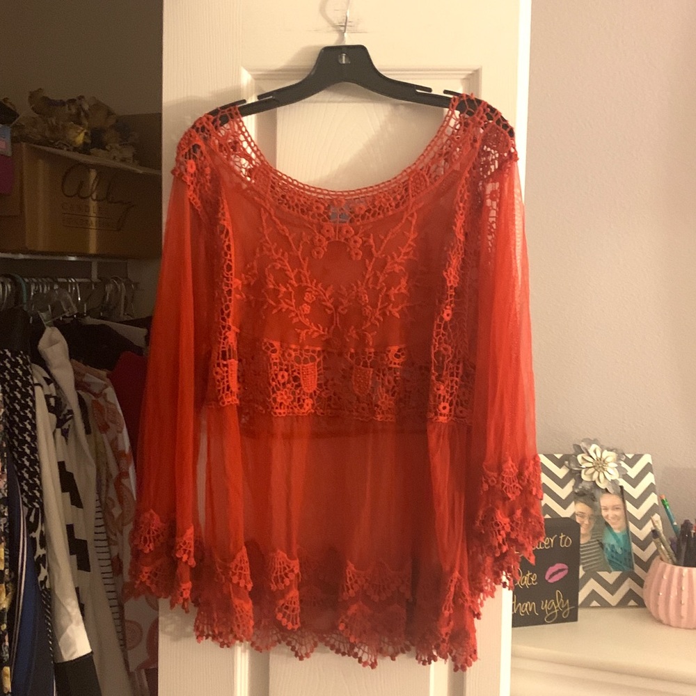 Red Lace Top